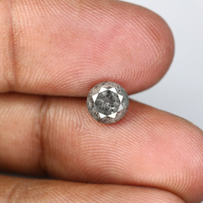 1.63 CT Round Brilliant Cut Salt And Pepper Diamond For Engagement Ring - JayKrishna Diamond