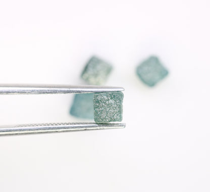 3.39 CT Cube Raw Blue Rough Diamond For Engagement Ring - JayKrishna Diamond