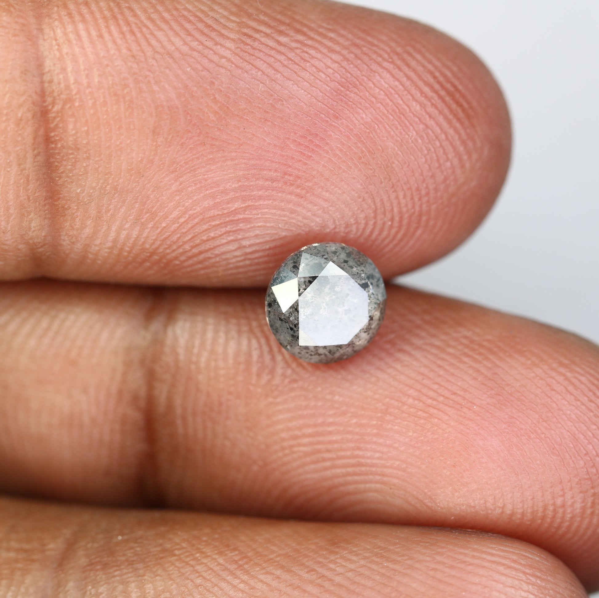 1.63 CT Round Brilliant Cut Salt And Pepper Diamond For Engagement Ring - JayKrishna Diamond
