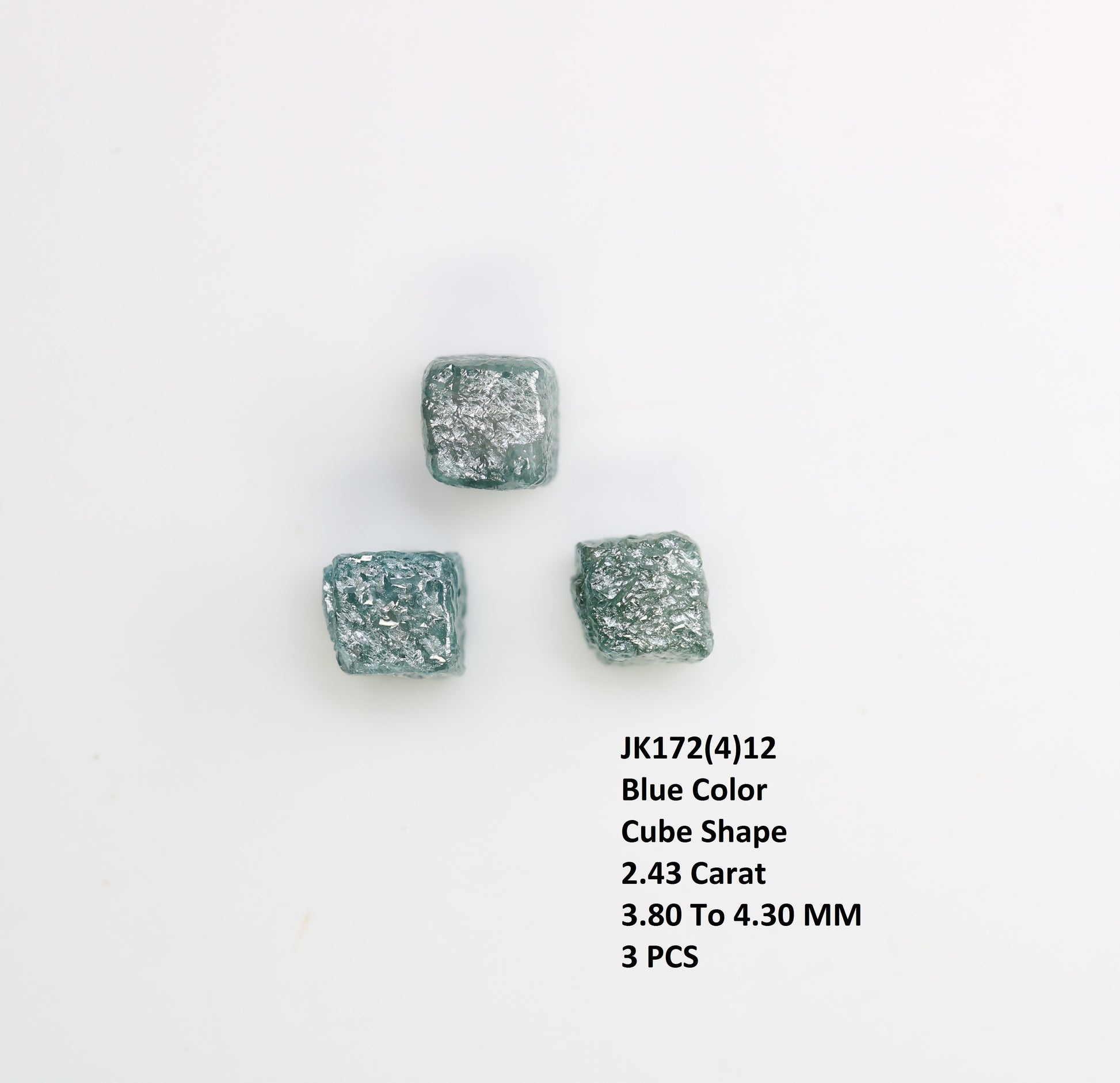 2.43 CT Cube Raw Blue Rough Diamond For Engagement Ring - JayKrishna Diamond