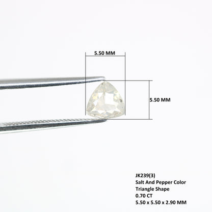 0.70 CT Salt And Pepper Triangle Shape 5.50 MM Diamond For Galaxy Ring - JayKrishna Diamond