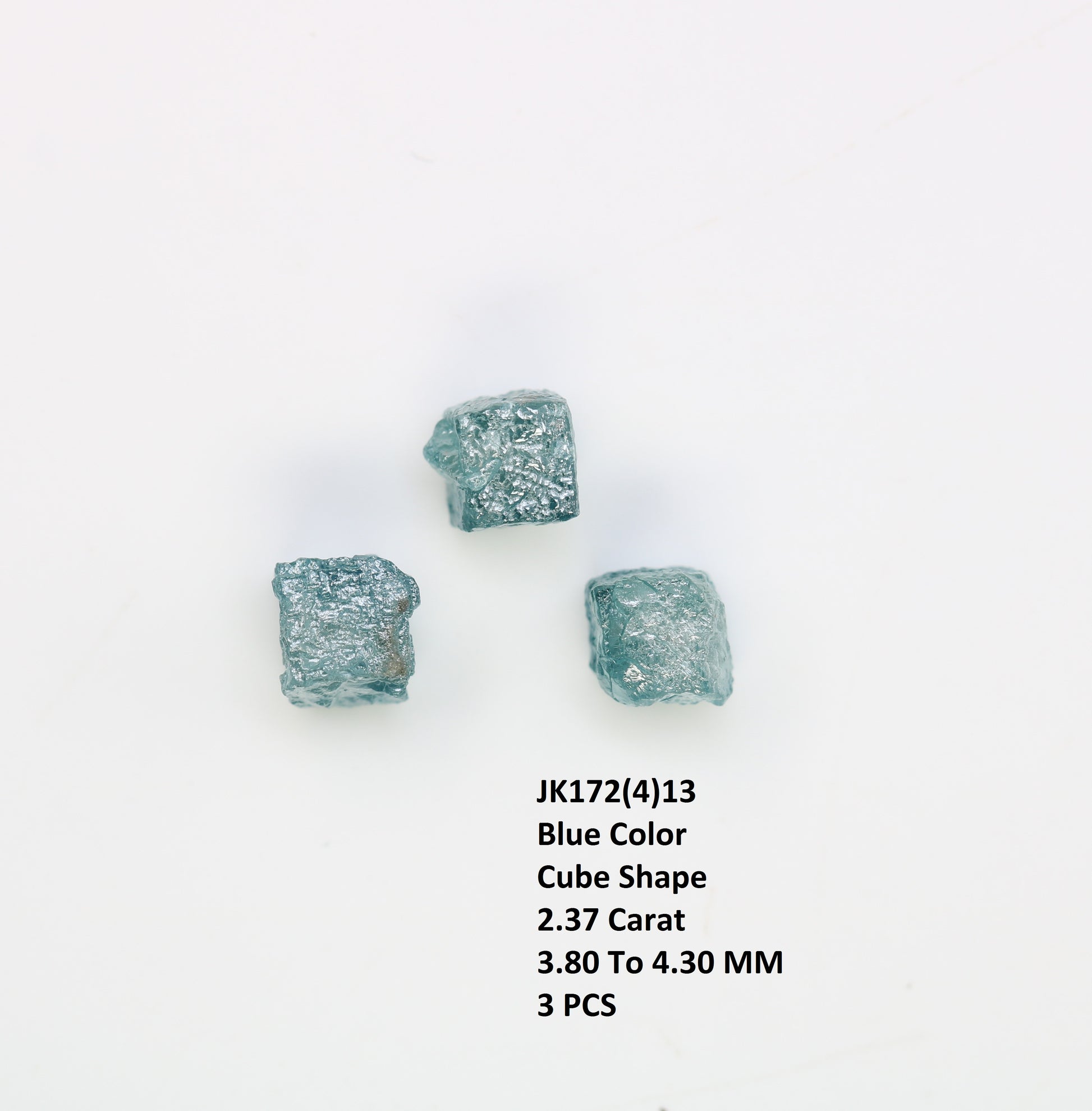 2.37 CT Cube Raw Blue Rough Diamond For Engagement Ring - JayKrishna Diamond