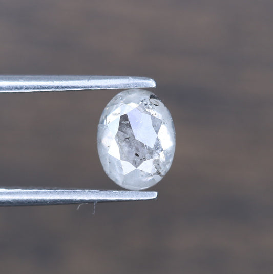 0.84 CT 6.40 MM Oval Cut Salt And Pepper Diamond For Wedding Ring - JayKrishna Diamond