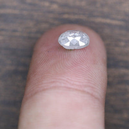 0.84 CT 6.40 MM Oval Cut Salt And Pepper Diamond For Wedding Ring - JayKrishna Diamond