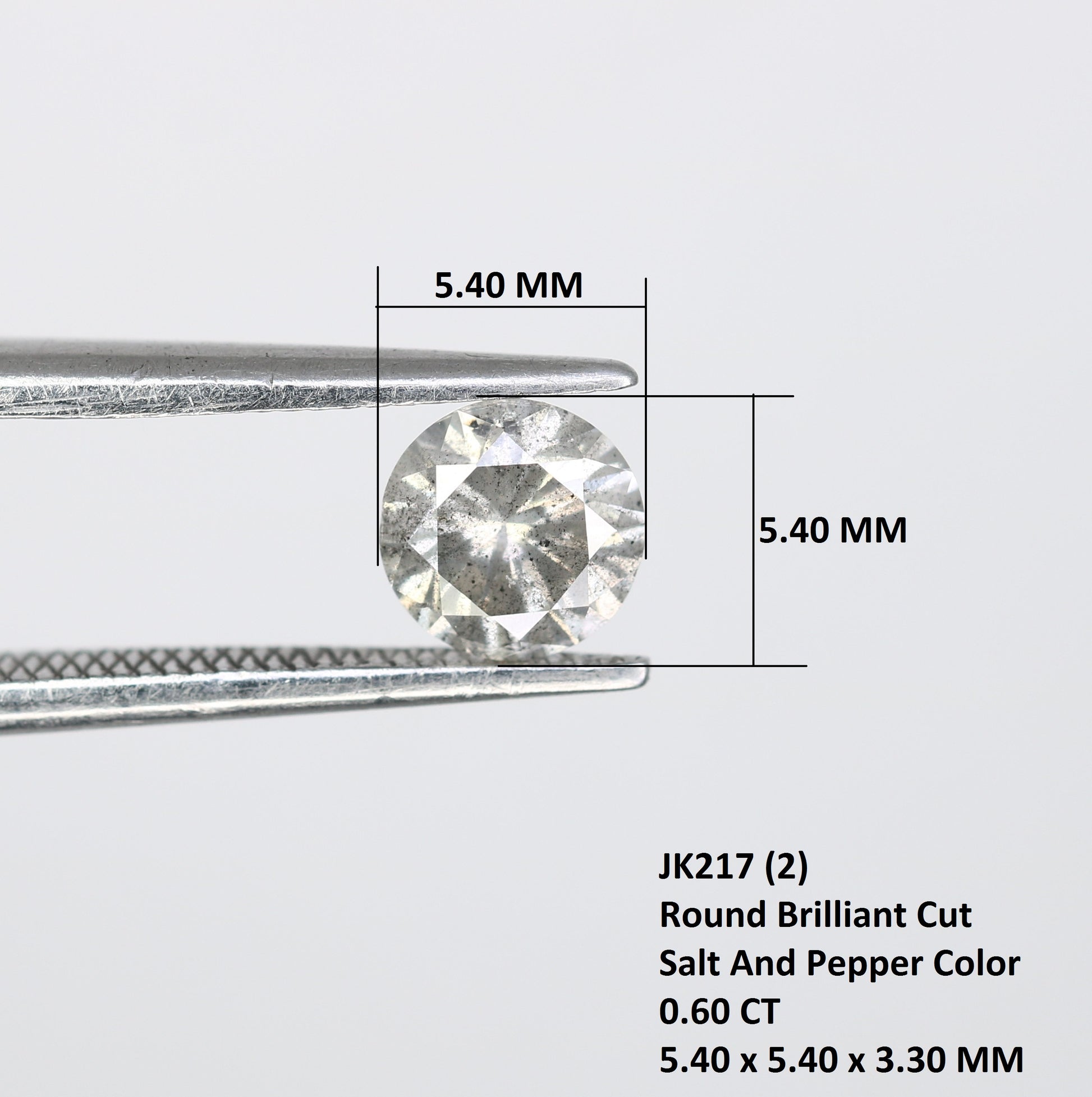 0.60 CT Salt and Pepper Round Brilliant Cut Diamond for an Elegant Engagement Ring: Unique Gemstone Jewelry - JayKrishna Diamond