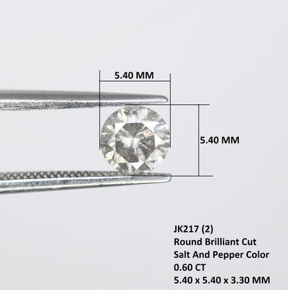 0.60 CT Salt and Pepper Round Brilliant Cut Diamond for an Elegant Engagement Ring: Unique Gemstone Jewelry - JayKrishna Diamond