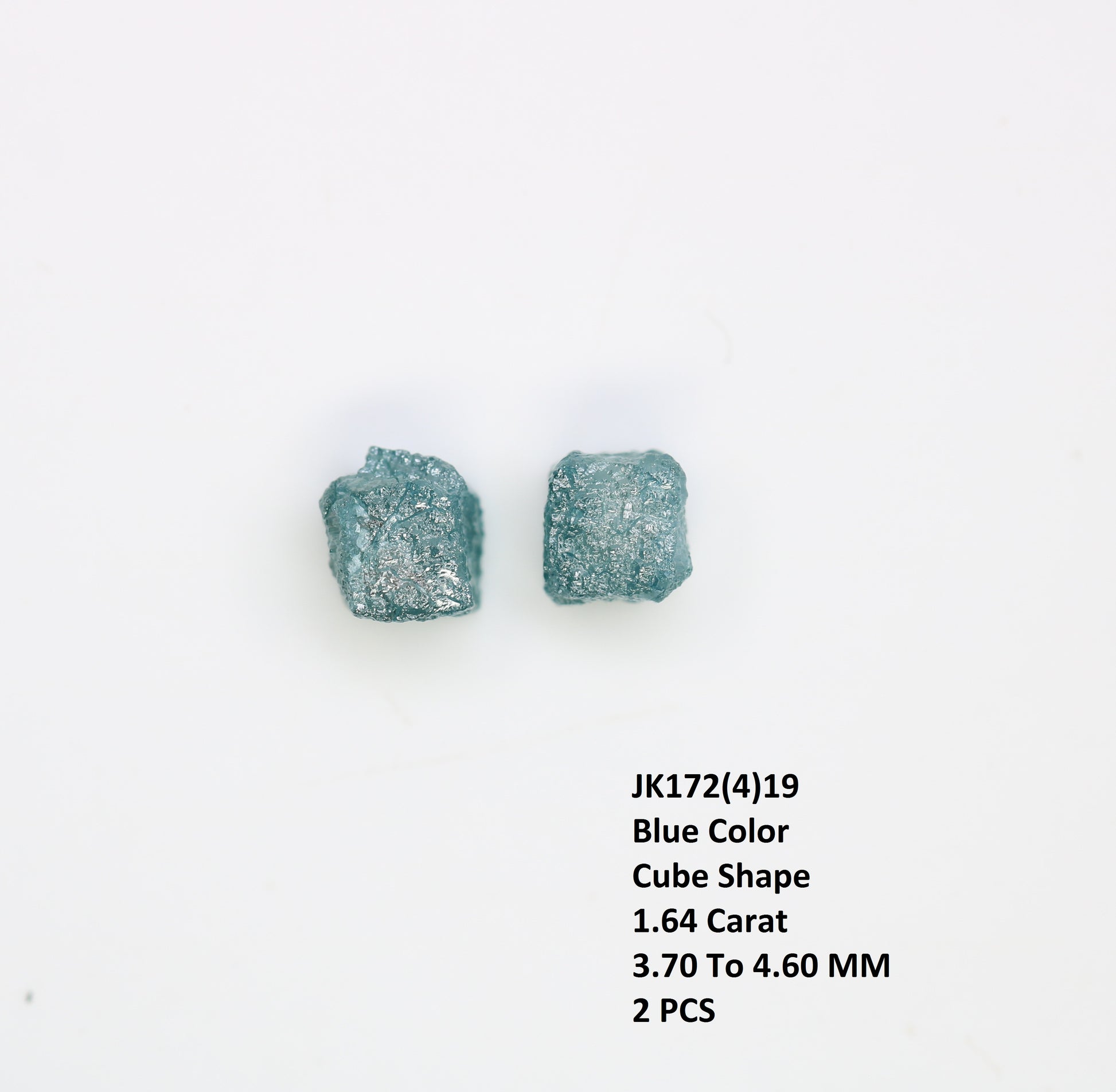 1.64 CT Cube Rough Raw Blue Diamond For Engagement Ring - JayKrishna Diamond