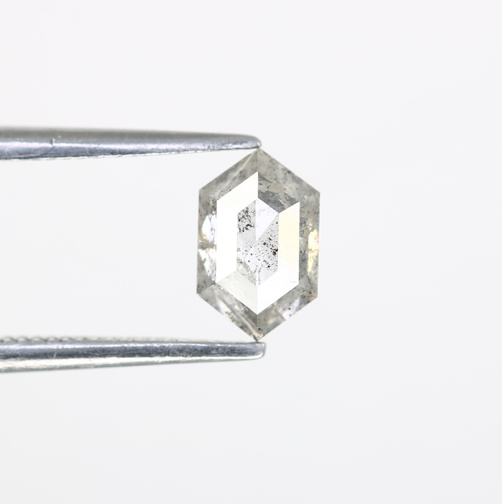0.69 CT Salt And Pepper Elongated Hexagon Shape Diamond For Engagement Ring - JayKrishna Diamond
