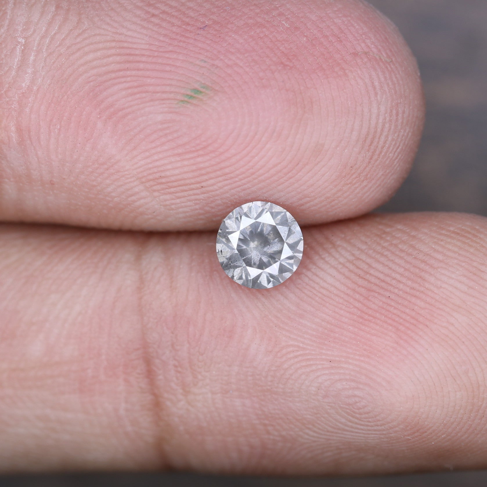 0.61 CT Natural Salt and Pepper Round Brilliant Cut Diamond (5.30 x 3.30 MM) for an Elegant Necklace: Unique Gemstone Jewelry - JayKrishna Diamond