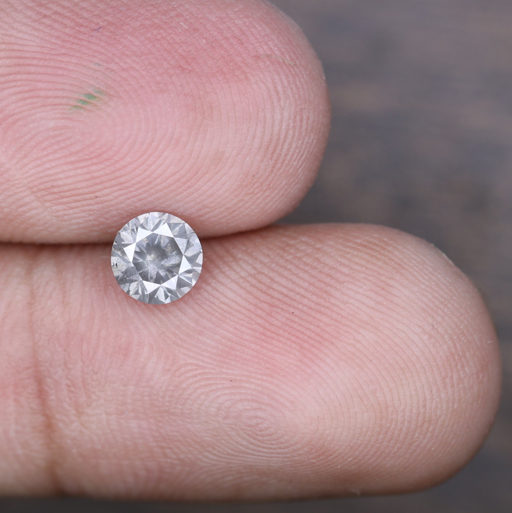 0.61 CT Natural Salt and Pepper Round Brilliant Cut Diamond (5.30 x 3.30 MM) for an Elegant Necklace: Unique Gemstone Jewelry - JayKrishna Diamond