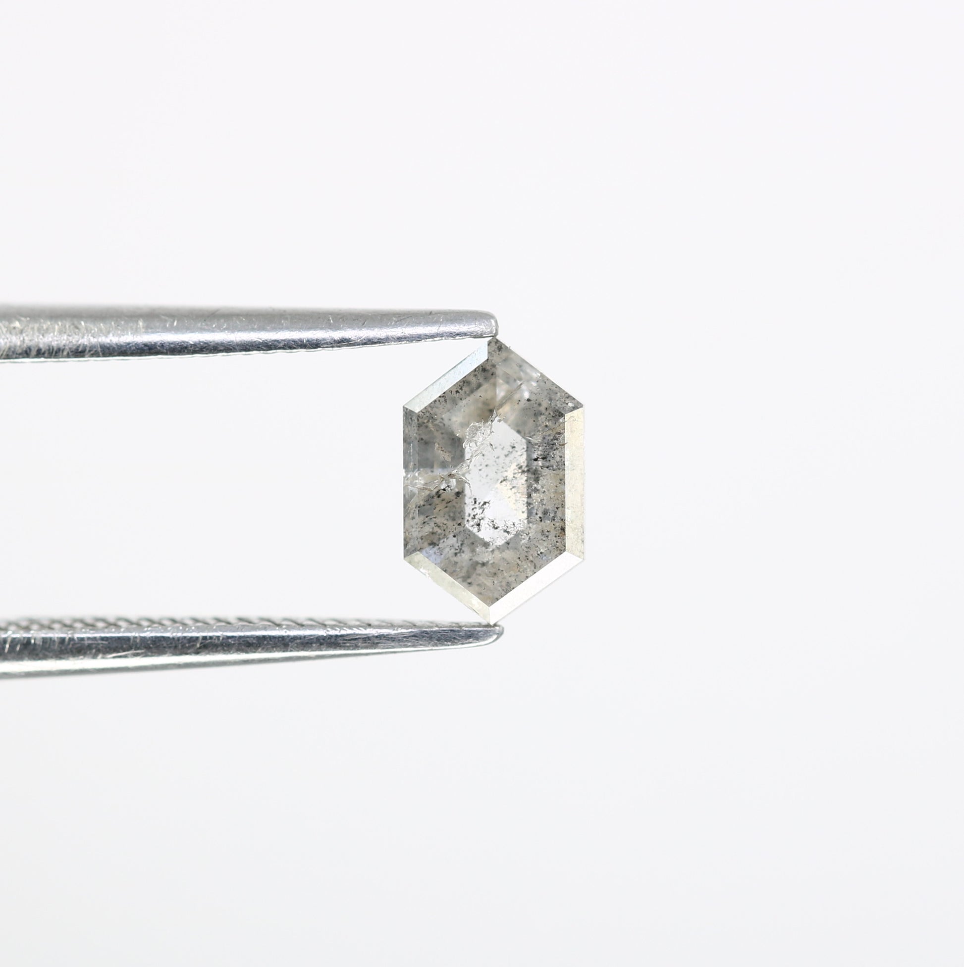 0.69 CT Salt And Pepper Elongated Hexagon Shape Diamond For Engagement Ring - JayKrishna Diamond