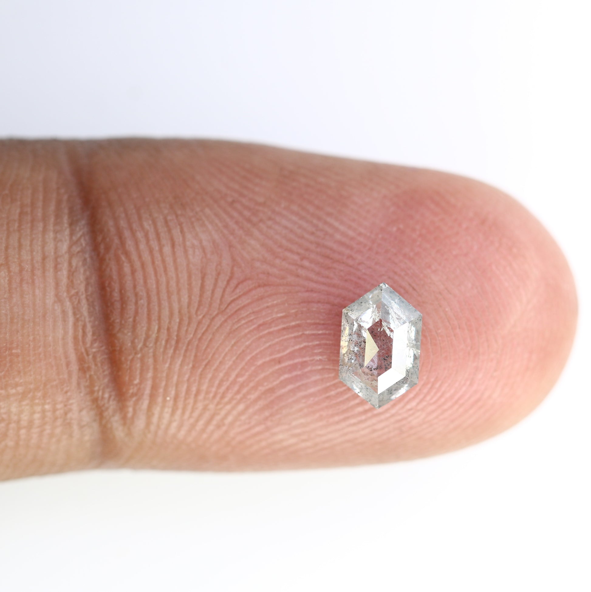 0.69 CT Salt And Pepper Elongated Hexagon Shape Diamond For Engagement Ring - JayKrishna Diamond