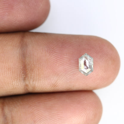 0.69 CT Salt And Pepper Elongated Hexagon Shape Diamond For Engagement Ring - JayKrishna Diamond