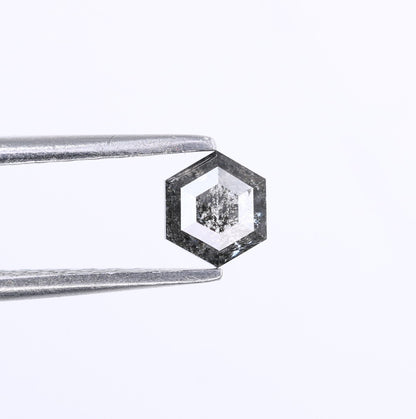 Unique 0.42 CT Hexagon Cut Salt & Pepper Diamond | Perfect for Engagement Rings - JayKrishna Diamond