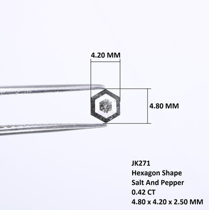 Unique 0.42 CT Hexagon Cut Salt & Pepper Diamond | Perfect for Engagement Rings - JayKrishna Diamond
