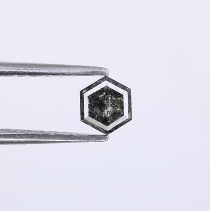 Unique 0.42 CT Hexagon Cut Salt & Pepper Diamond | Perfect for Engagement Rings - JayKrishna Diamond