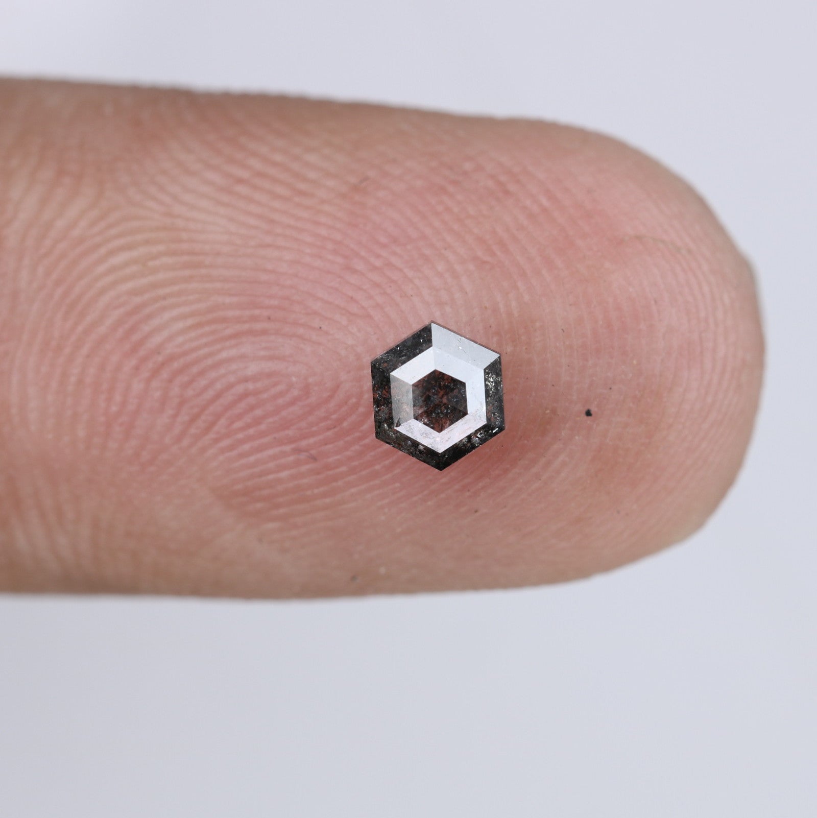Unique 0.42 CT Hexagon Cut Salt & Pepper Diamond | Perfect for Engagement Rings - JayKrishna Diamond