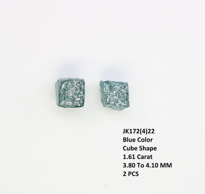 1.61 CT Blue Rough Cube Raw Diamond For Engagement Ring - JayKrishna Diamond