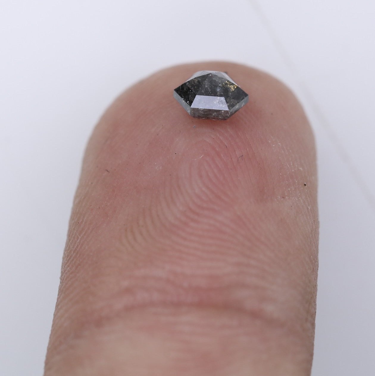 Unique 0.42 CT Hexagon Cut Salt & Pepper Diamond | Perfect for Engagement Rings - JayKrishna Diamond