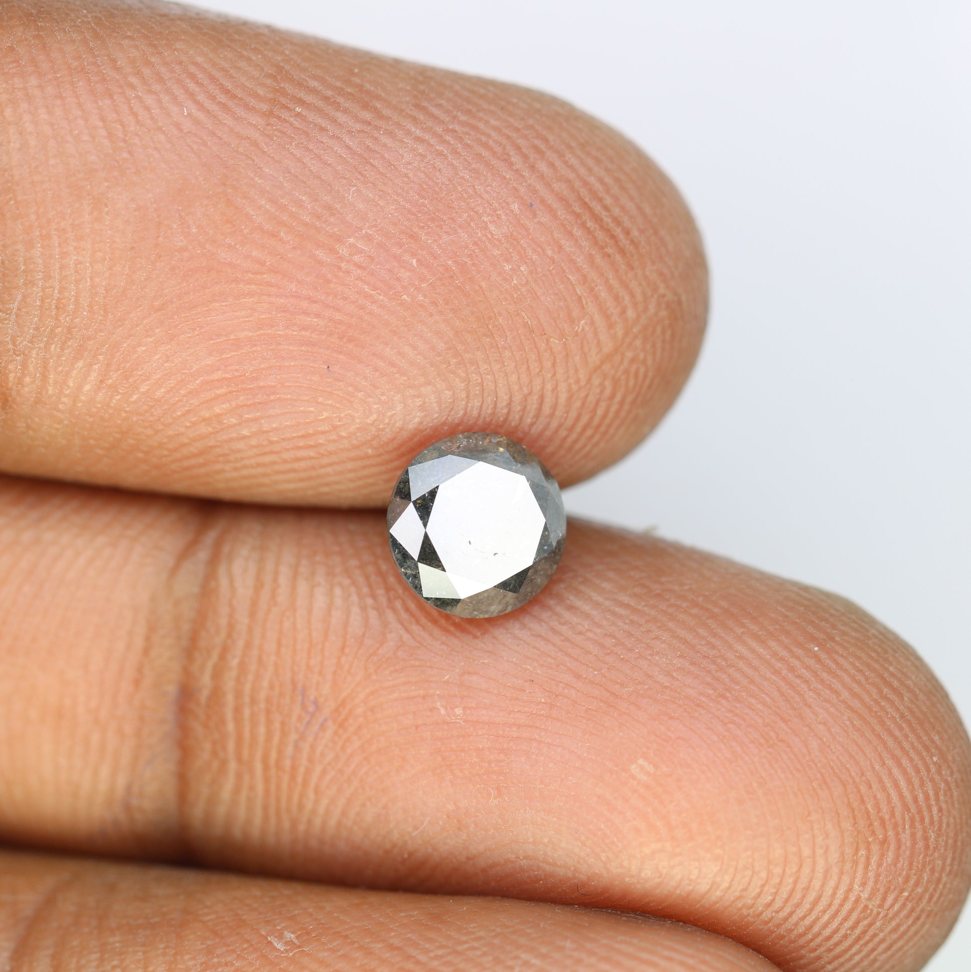 1.37 CT Natural Salt And Pepper Round Brilliant Cut Diamond For Engagement Ring - JayKrishna Diamond