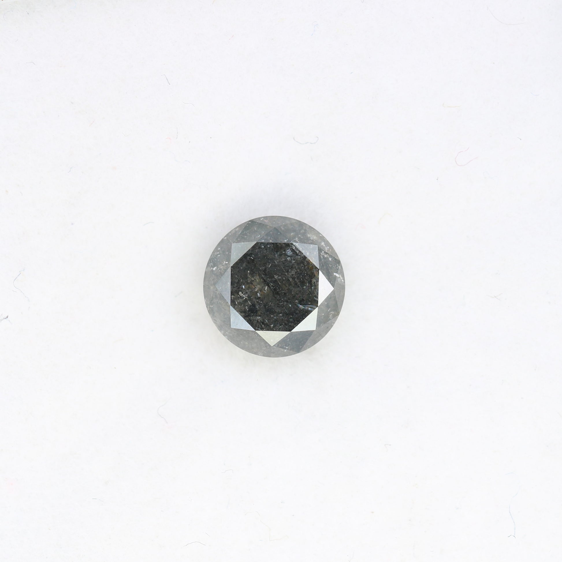 1.37 CT Natural Salt And Pepper Round Brilliant Cut Diamond For Engagement Ring - JayKrishna Diamond
