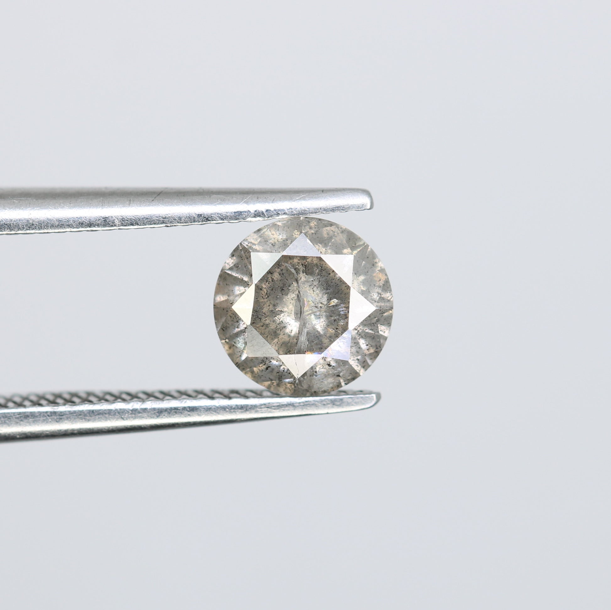 0.65 CT Salt and Pepper Loose Round Brilliant Cut Diamond for Engagement Ring - Unique Gemstone for Custom Bridal Jewelry - JayKrishna Diamond