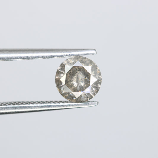 0.65 CT Salt and Pepper Loose Round Brilliant Cut Diamond for Engagement Ring - Unique Gemstone for Custom Bridal Jewelry - JayKrishna Diamond