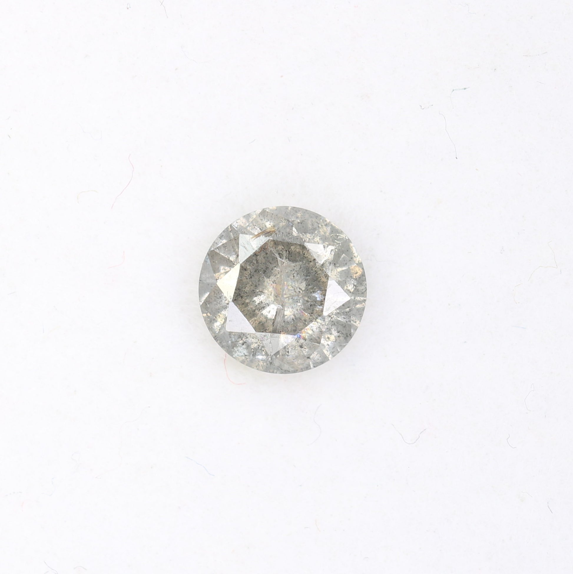 0.65 CT Salt and Pepper Loose Round Brilliant Cut Diamond for Engagement Ring - Unique Gemstone for Custom Bridal Jewelry - JayKrishna Diamond