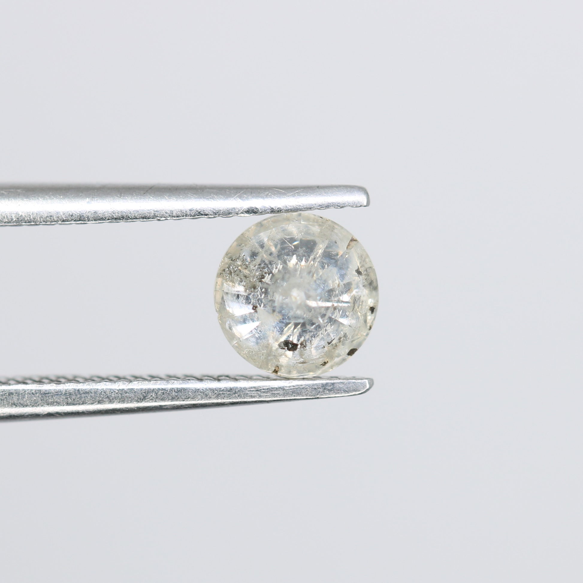 0.59 CT Natural Round Brilliant Cut Salt and Pepper Diamond – Elegant Loose Gem for Unique Engagement Rings - JayKrishna Diamond