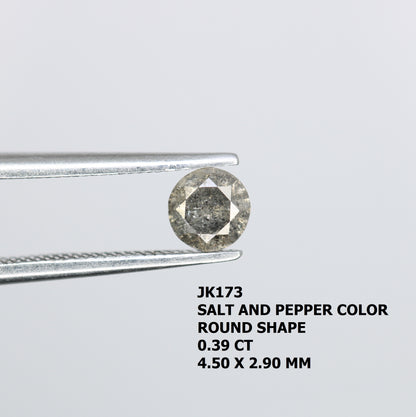 0.39 CT Round Brilliant Cut Salt and Pepper Diamond for Custom Engagement Rings, Unique Fine Jewelry & Ethical Bridal Jewelry - JayKrishna Diamond