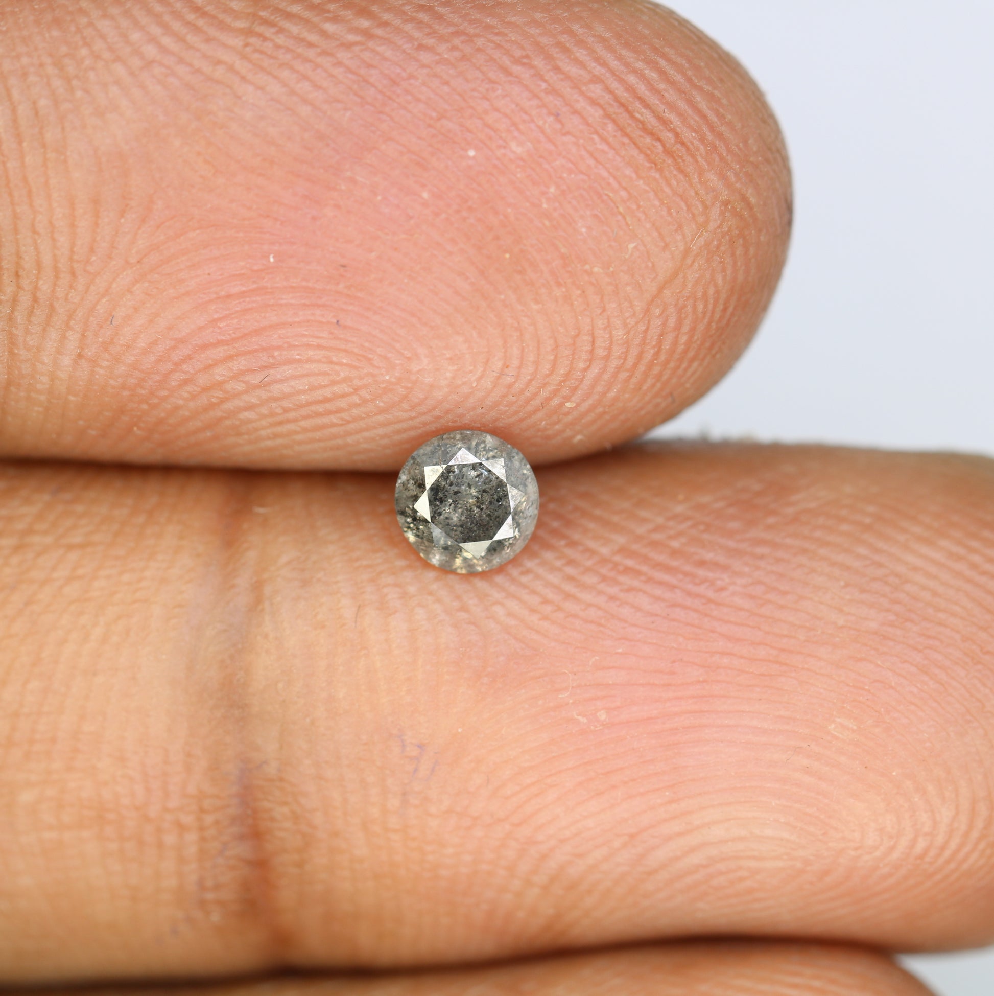 0.39 CT Round Brilliant Cut Salt and Pepper Diamond for Custom Engagement Rings, Unique Fine Jewelry & Ethical Bridal Jewelry - JayKrishna Diamond