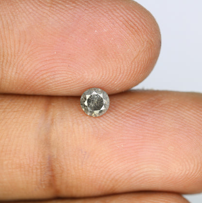 0.39 CT Round Brilliant Cut Salt and Pepper Diamond for Custom Engagement Rings, Unique Fine Jewelry & Ethical Bridal Jewelry - JayKrishna Diamond