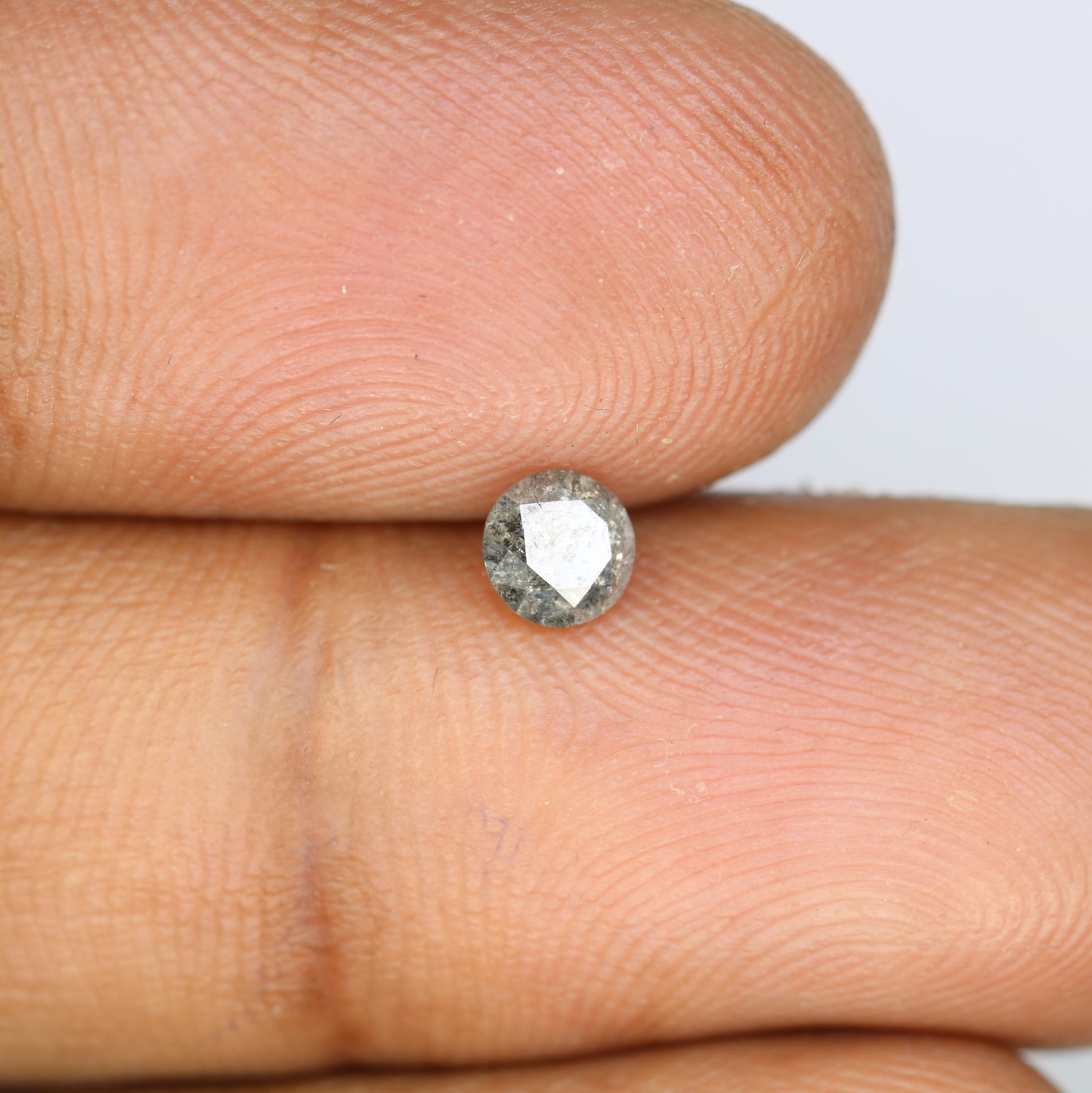 0.39 CT Round Brilliant Cut Salt and Pepper Diamond for Custom Engagement Rings, Unique Fine Jewelry & Ethical Bridal Jewelry - JayKrishna Diamond