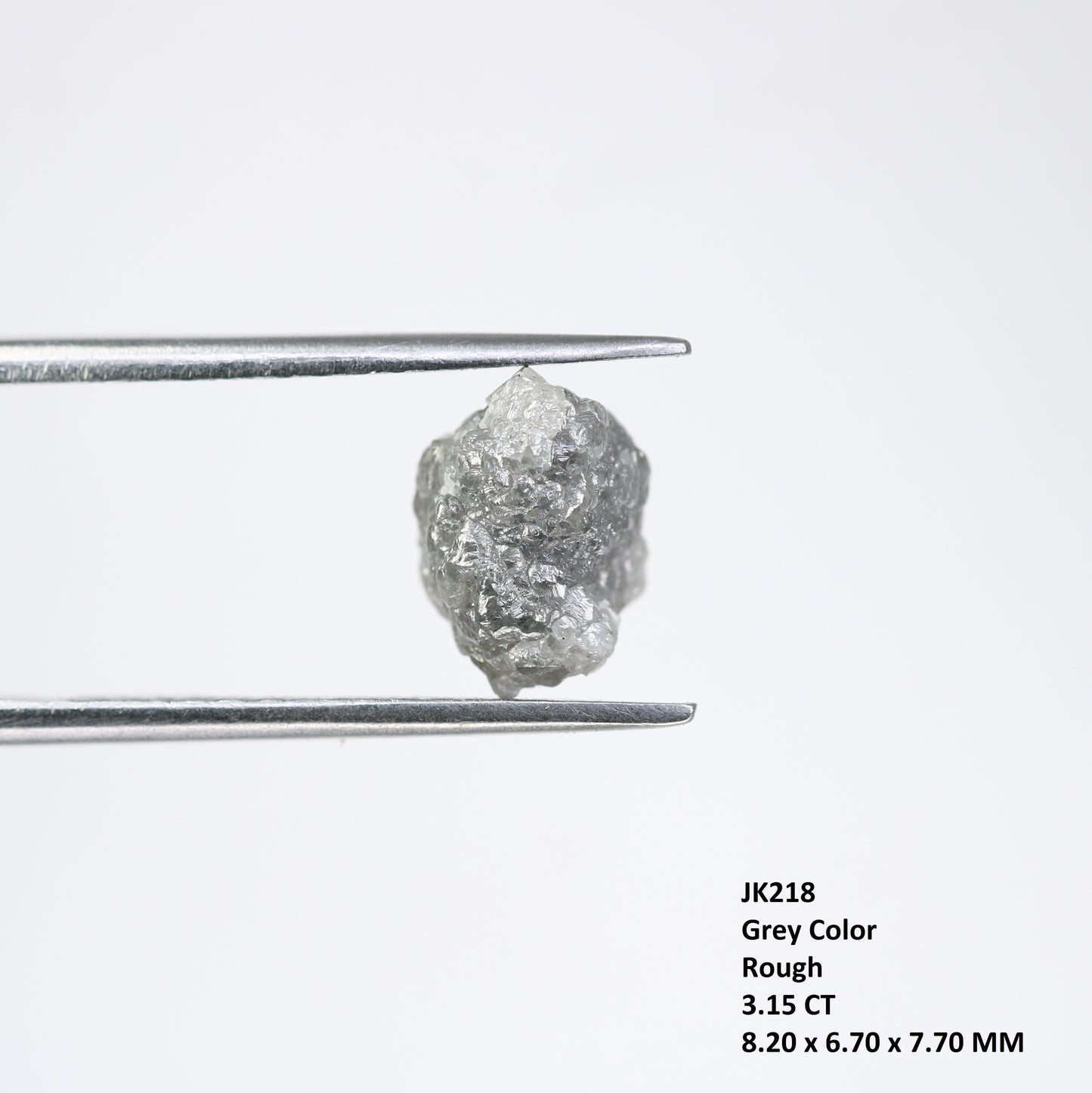 3.15 CT Raw Rough Grey Uncut Raw Diamond For Engagement Ring - JayKrishna Diamond