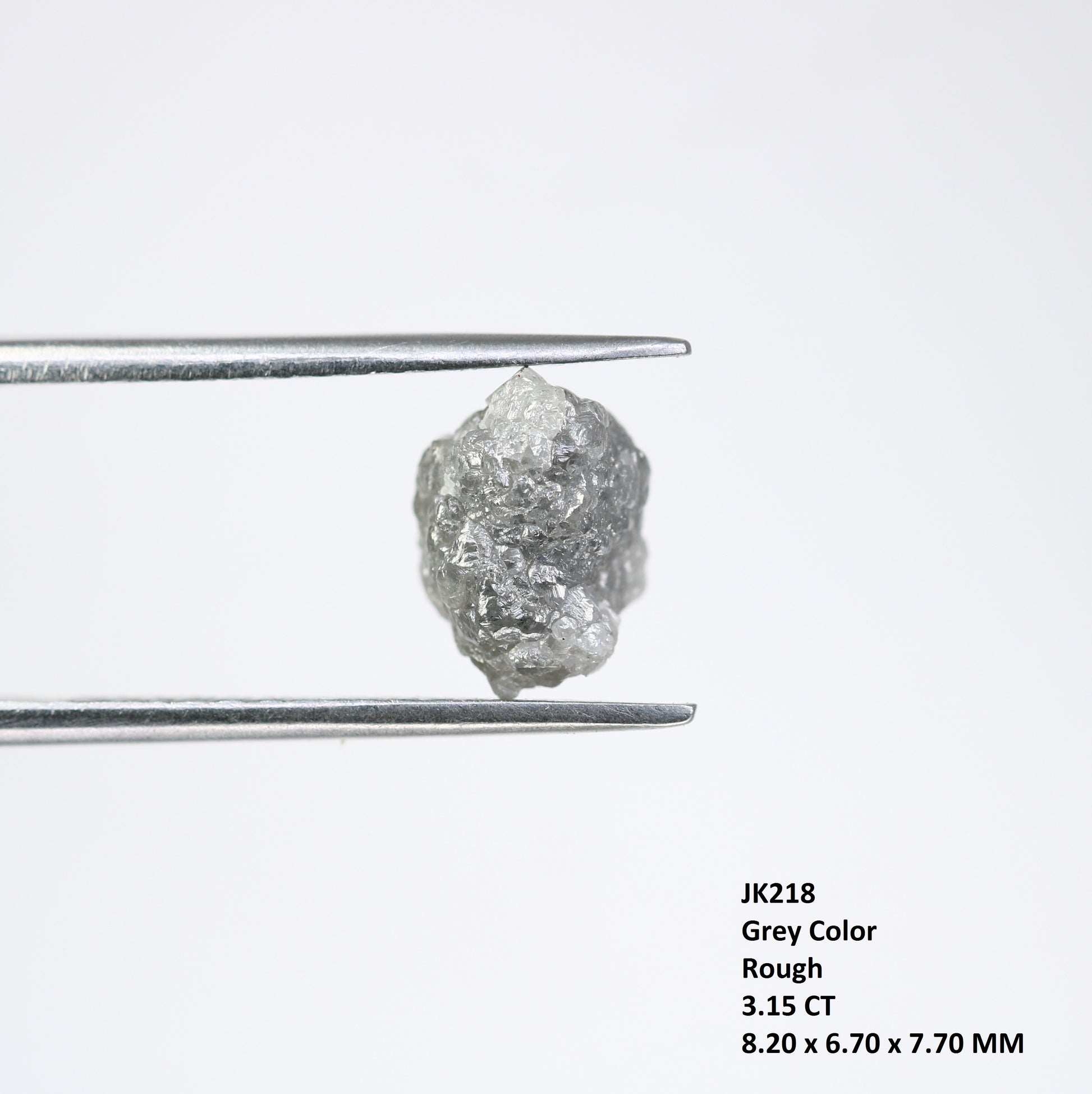 3.15 CT Raw Rough Grey Uncut Raw Diamond For Engagement Ring - JayKrishna Diamond