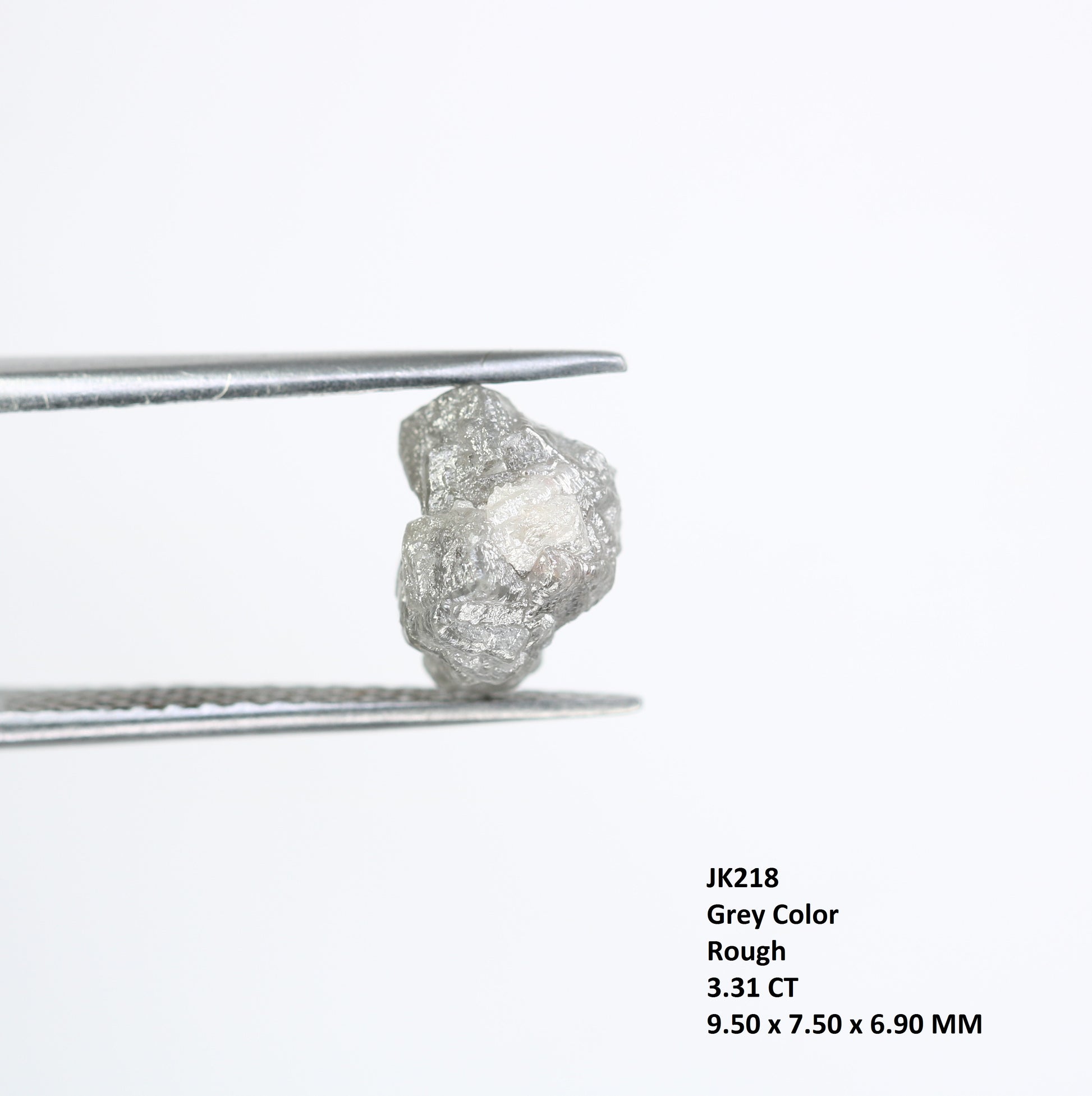 3.31 CT Grey Rough Irregular Cut Raw Diamond For Engagement Ring - JayKrishna Diamond