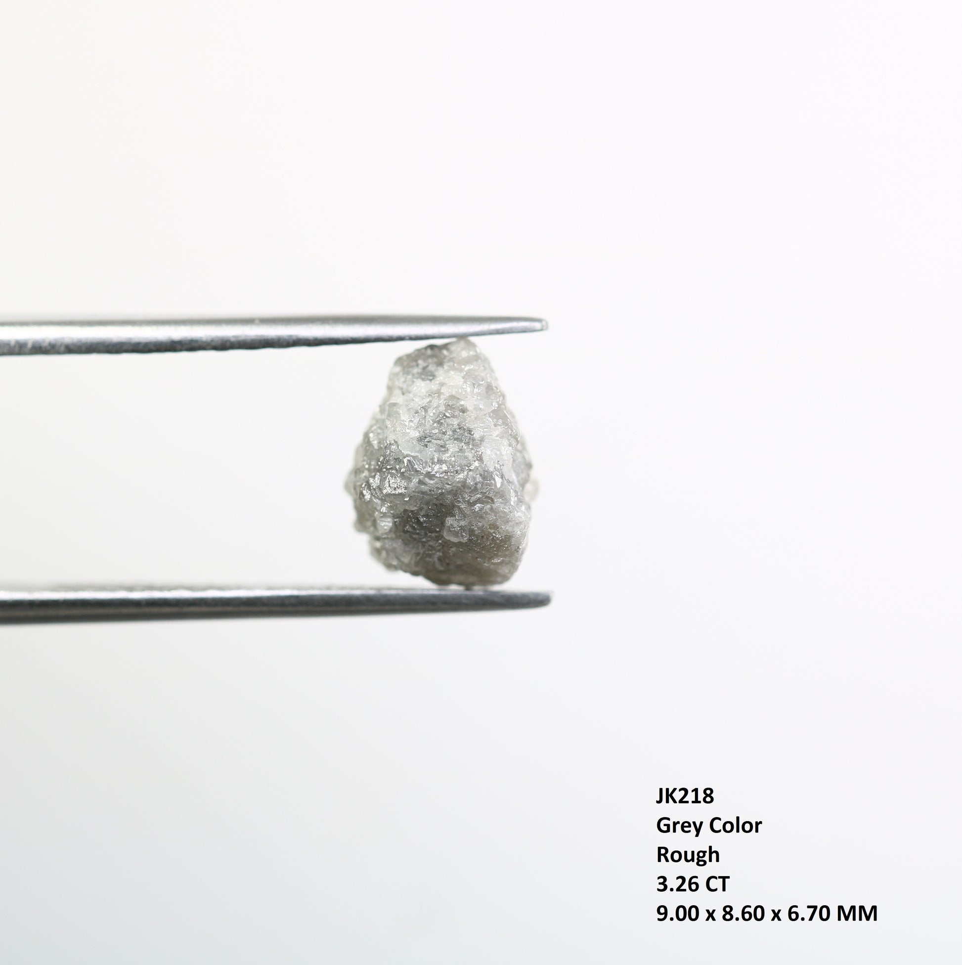 3.26 CT Uncut Rough Raw Grey Diamond For Engagement Ring - JayKrishna Diamond