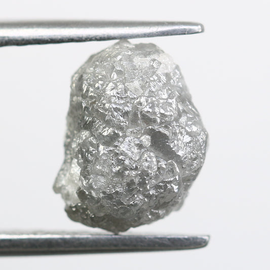 2.85 CT Uncut Rough Raw Grey Diamond For Engagement Ring - JayKrishna Diamond