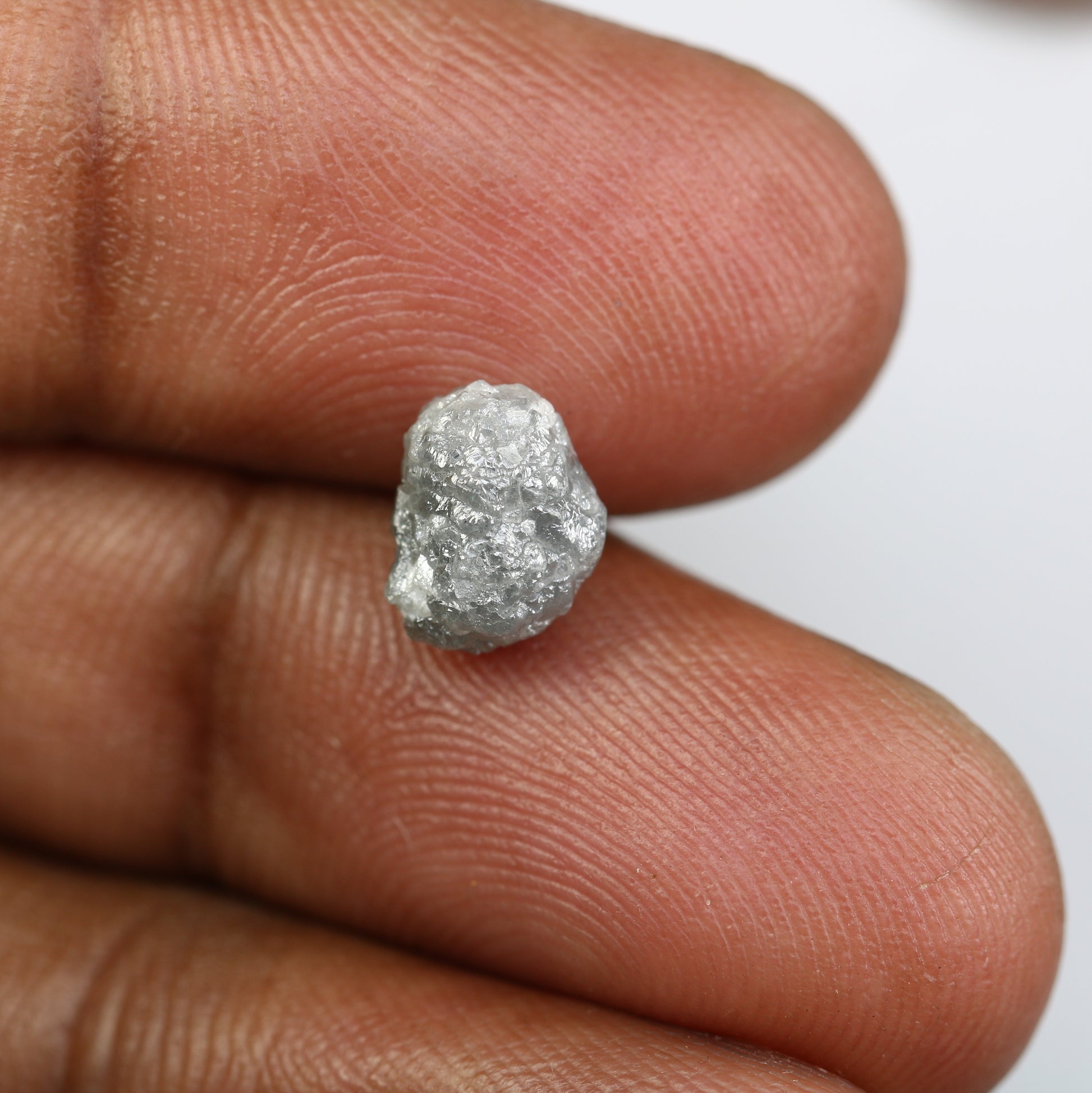 2.85 CT Uncut Rough Raw Grey Diamond For Engagement Ring - JayKrishna Diamond
