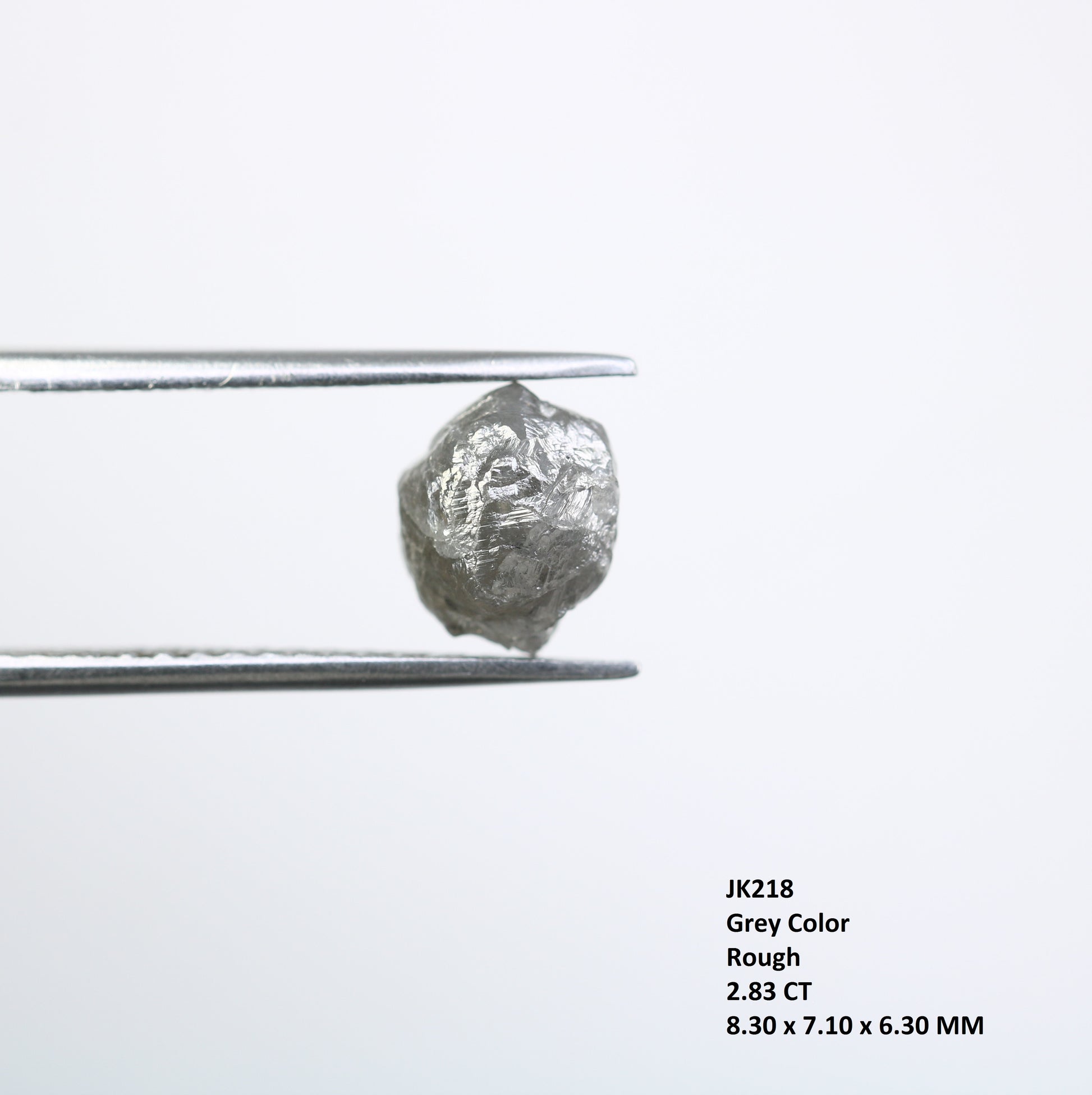 2.83 CT Rough Grey Raw Irregular Cut Diamond For Engagement Ring - JayKrishna Diamond