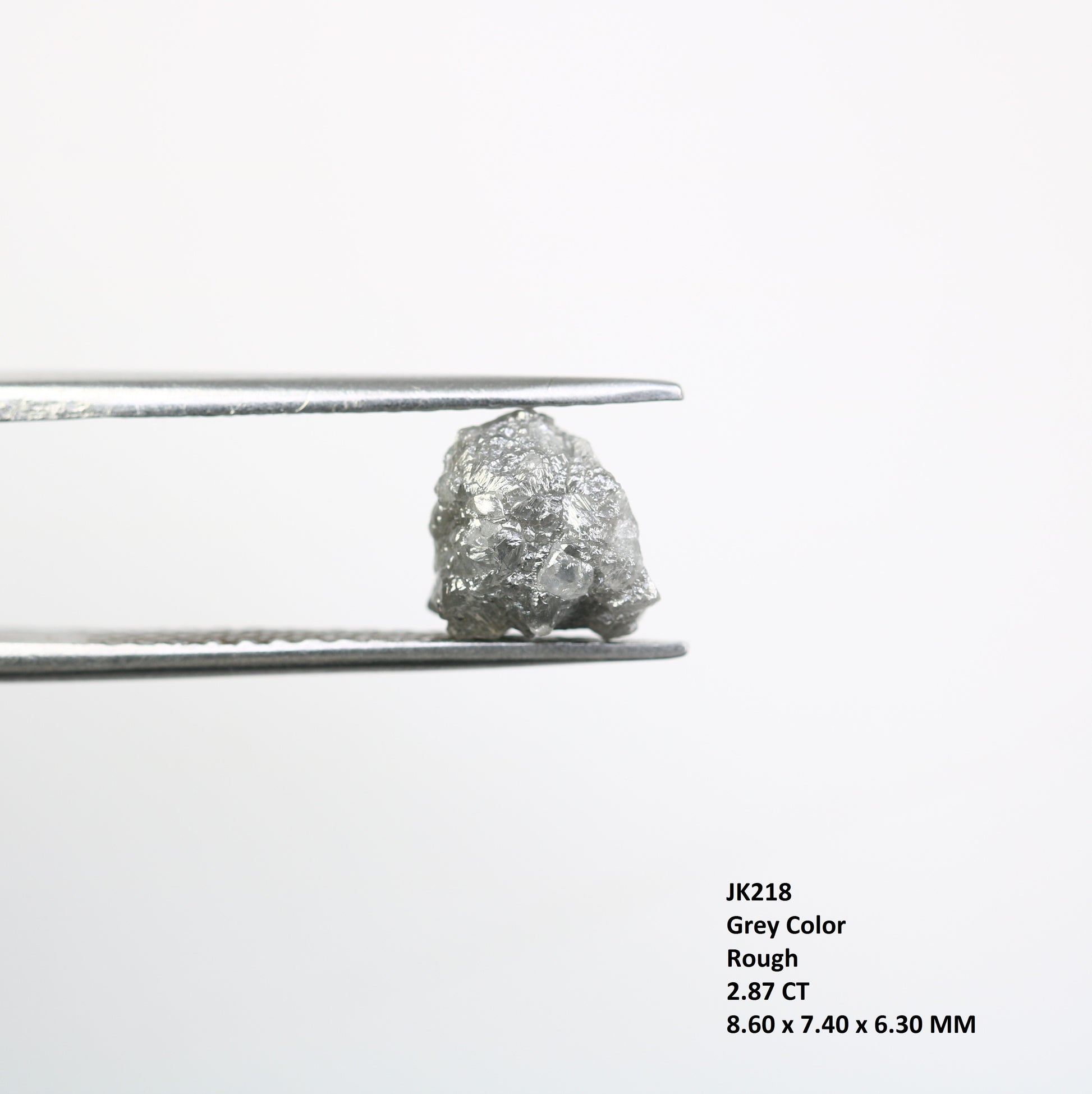 2.87 CT Raw Rough Grey Irregular Cut Diamond For Engagement Ring - JayKrishna Diamond