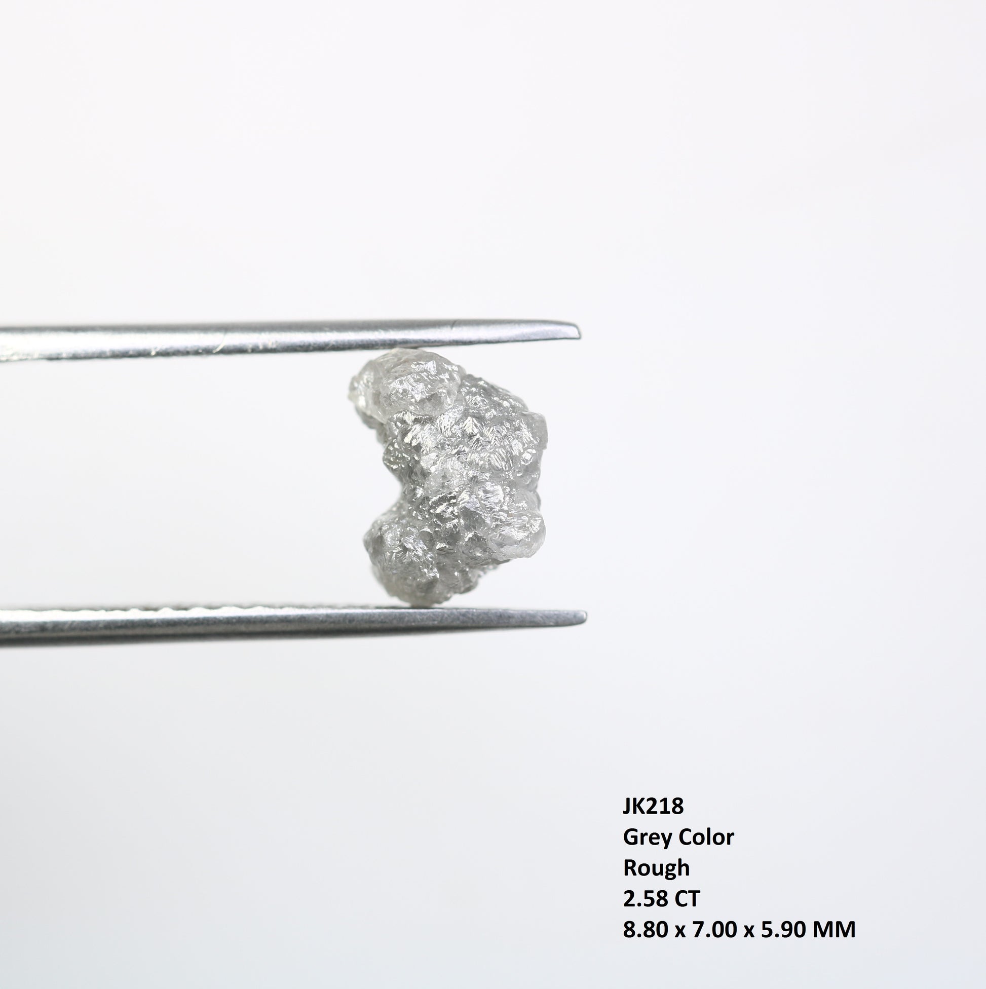 2.58 CT Irregular Cut Rough Grey Diamond For Engagement Ring - JayKrishna Diamond