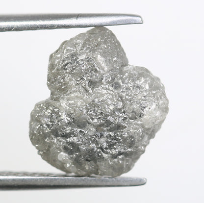 3.19 CT Rough Irregular Cut Grey Raw Diamond For Engagement Ring - JayKrishna Diamond