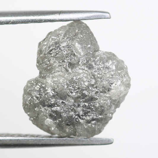3.19 CT Rough Irregular Cut Grey Raw Diamond For Engagement Ring - JayKrishna Diamond