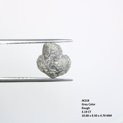 3.19 CT Rough Irregular Cut Grey Raw Diamond For Engagement Ring - JayKrishna Diamond