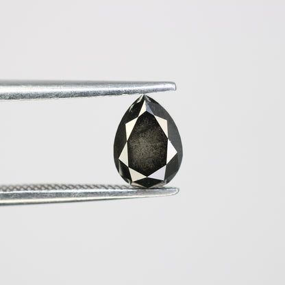 1.31 Carat Natural Loose Salt And Pepper Pear Shape Diamond For Engagement Ring - JayKrishna Diamond