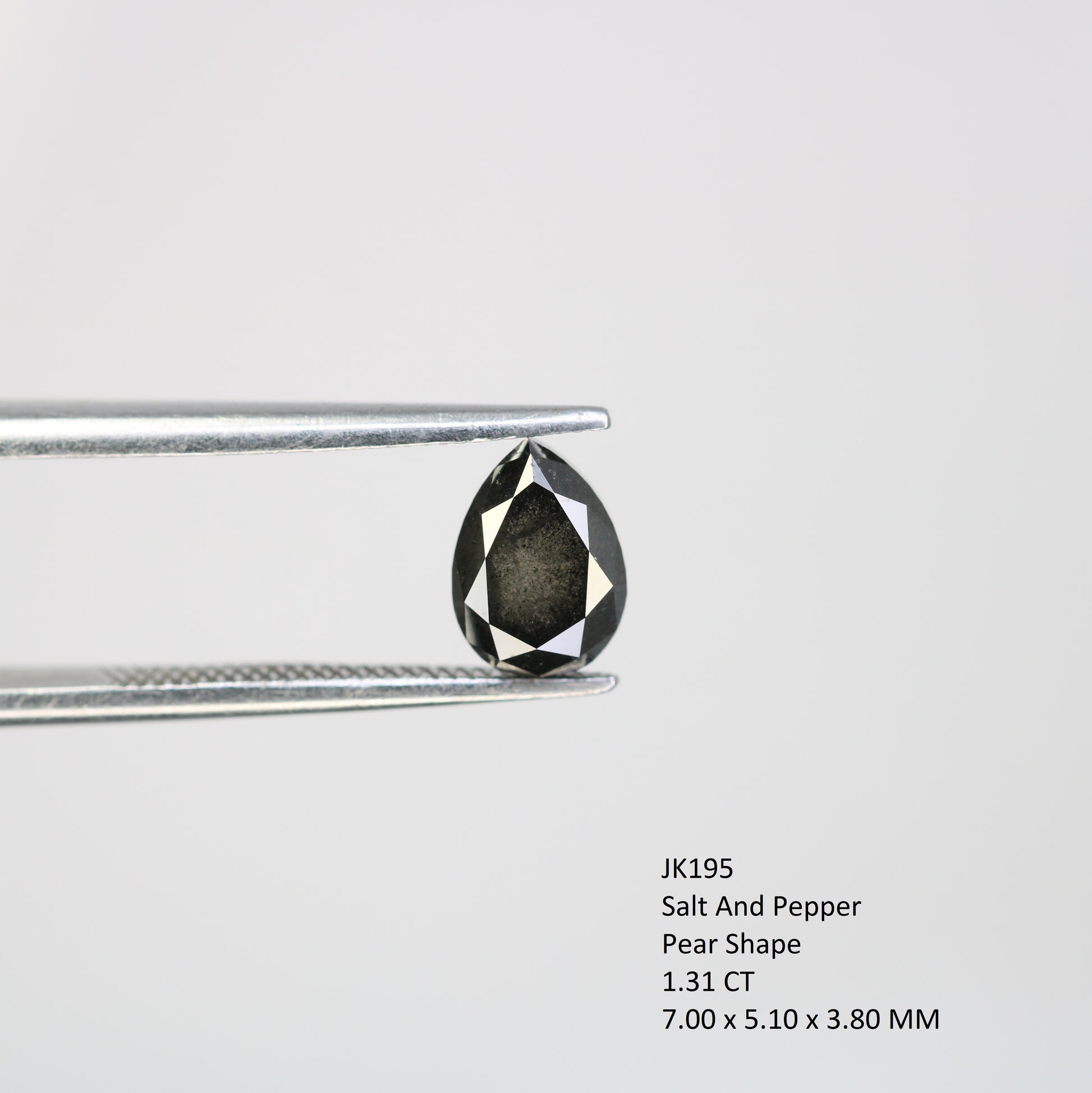 1.31 Carat Natural Loose Salt And Pepper Pear Shape Diamond For Engagement Ring - JayKrishna Diamond