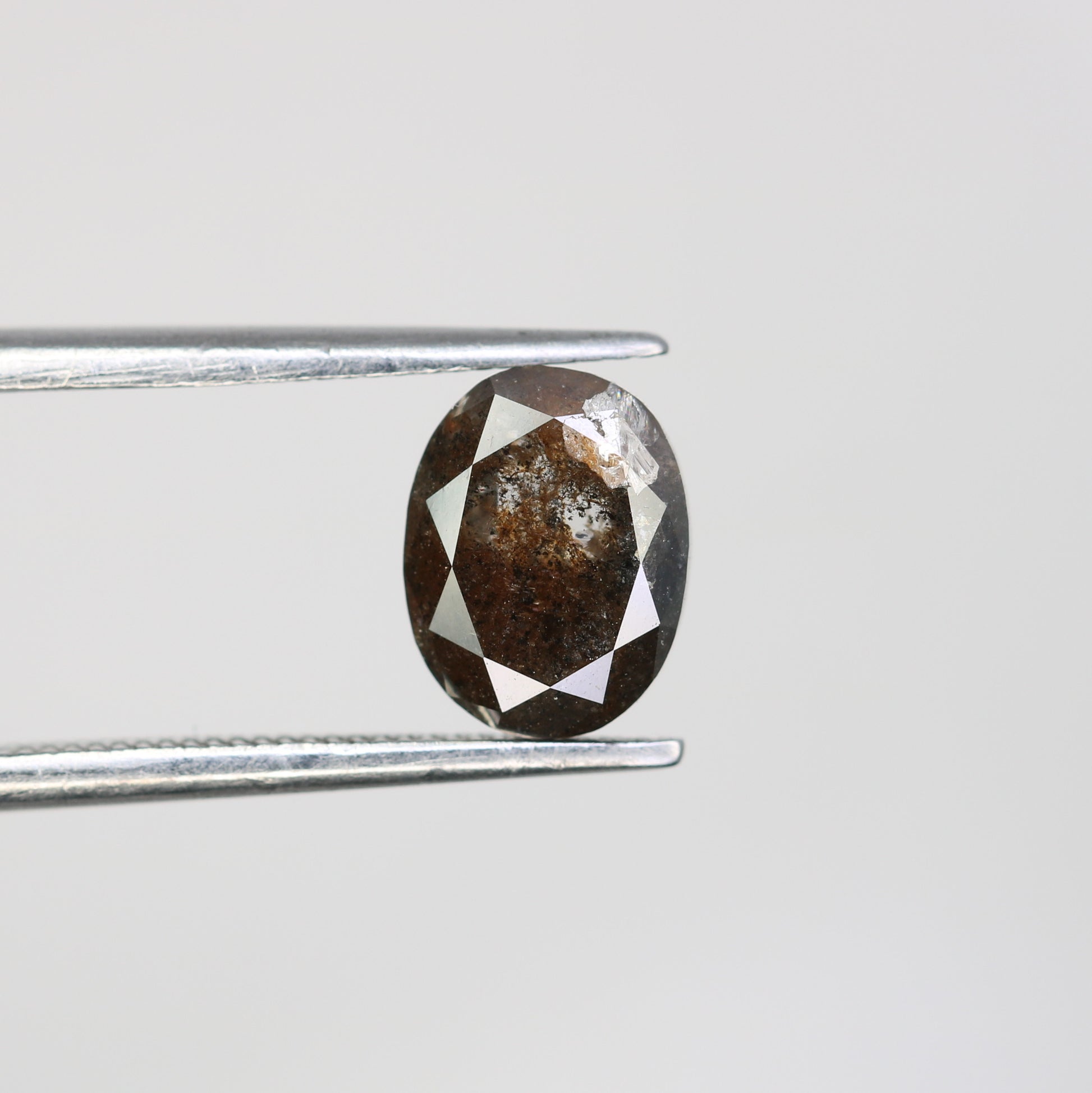 1.76 Carat Oval Shape Loose Salt And Pepper Diamond For Wedding Ring - JayKrishna Diamond