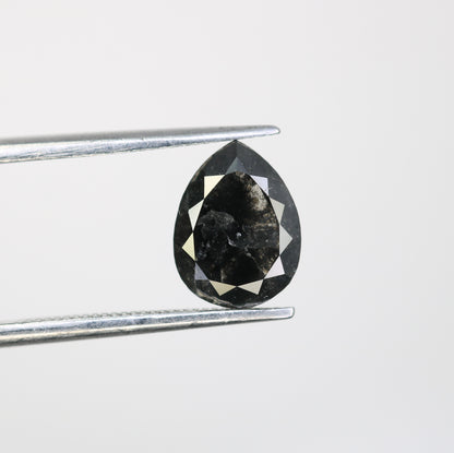 1.96 CT Pear Cut Diamond Salt And Pepper Diamond For Engagement Ring - JayKrishna Diamond