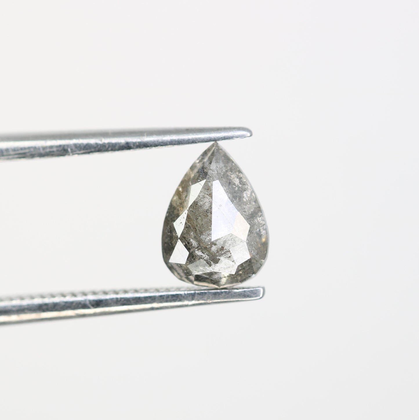 0.88 CT Salt And Pepper Pear Cut Natural Diamond For Engagement Ring - JayKrishna Diamond